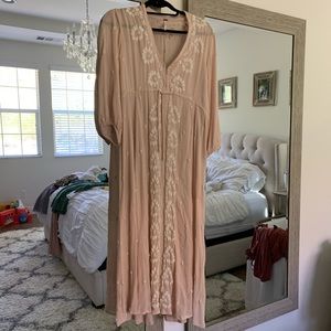 Free people Embroidered fable Midi dress